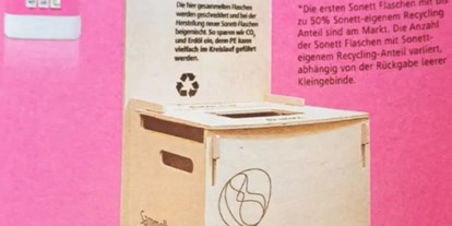 regionale Produkte - Baden-Württemberg - Bei uns könnt ihr leere Sonett-Flaschen abgeben - Hofladen Kampmann